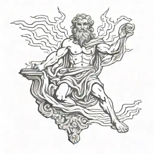 Zeus Holding A Lightning