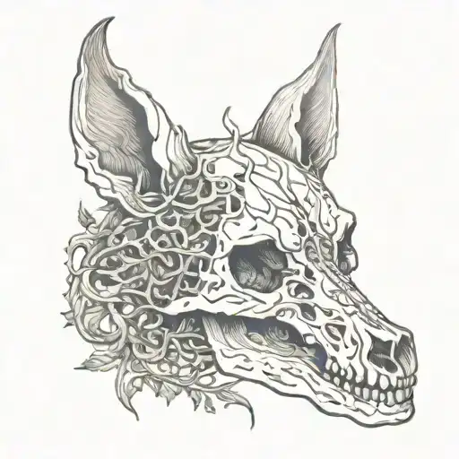 Wolf Skull Covered In Vines