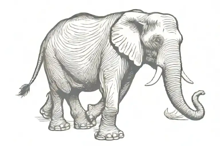 Elephant Walking Forward