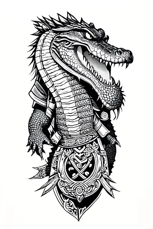 Alligator Samurai Warrior