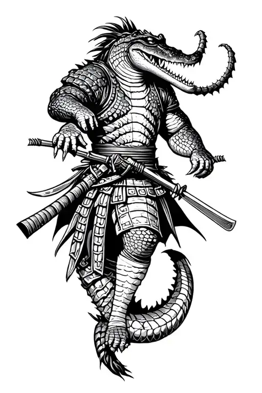 Alligator Samurai Warrior