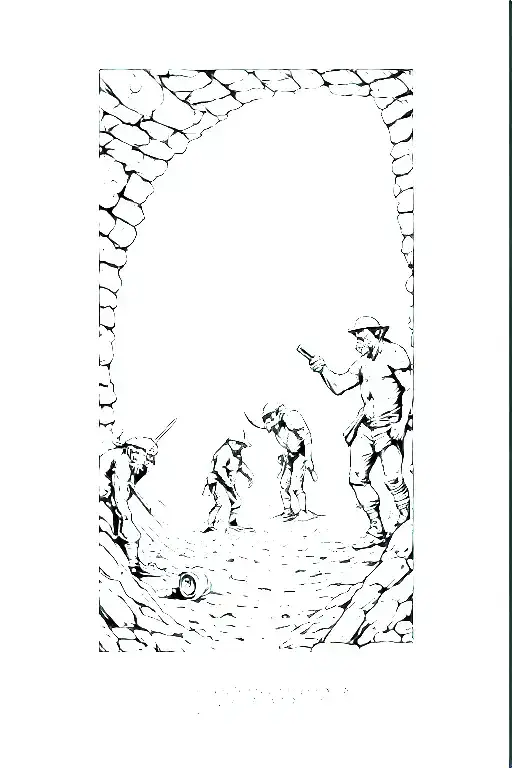 Inside Of A Medieval Mine Showing Goblins And Miners