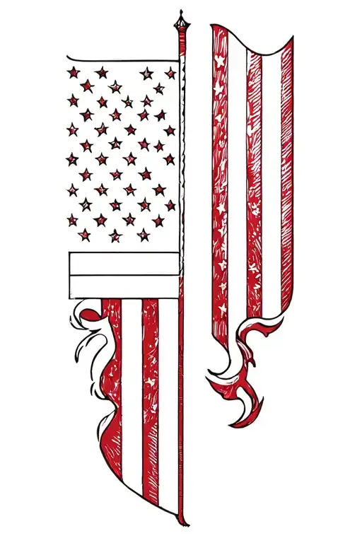 Half Welsh Half American Flag Intertwined