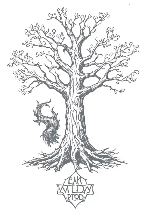 Oak Tree And A Welsh Druid