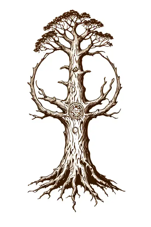 Oak Tree And A Welsh Druid