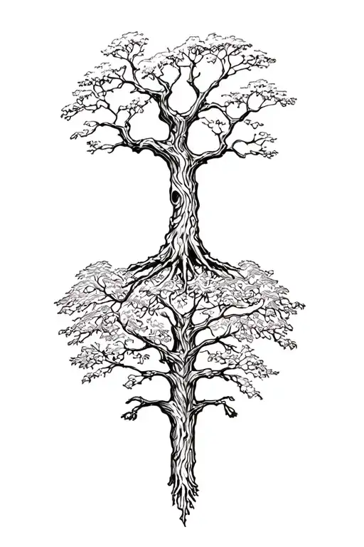 Oak Tree And A Welsh Druid Covering Entire Arm