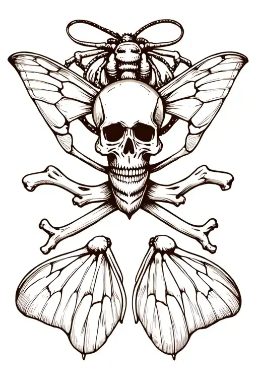 Moth With A Skull And Bones
