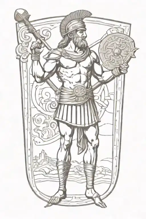 Greek Warrior Holding