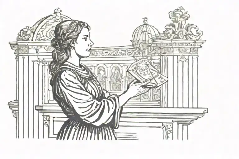 Girl In Church Worshiping