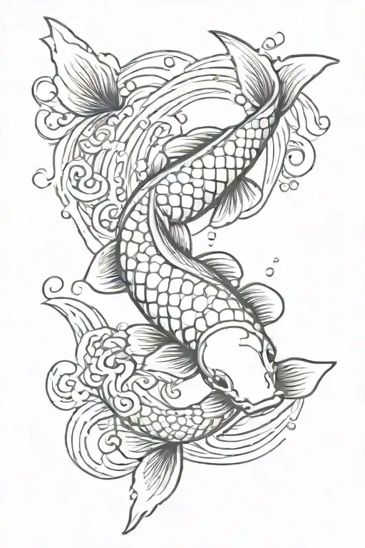 Koi Fish Swimming Gracefully