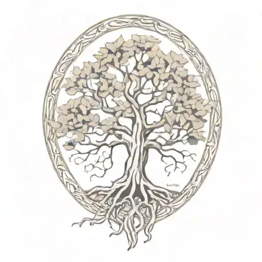 Half Sleeve Morton Bay Fig Tree With Roots