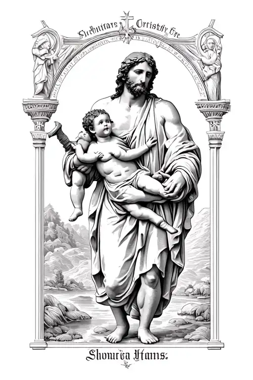 St Christopher Carrying Baby Jesus