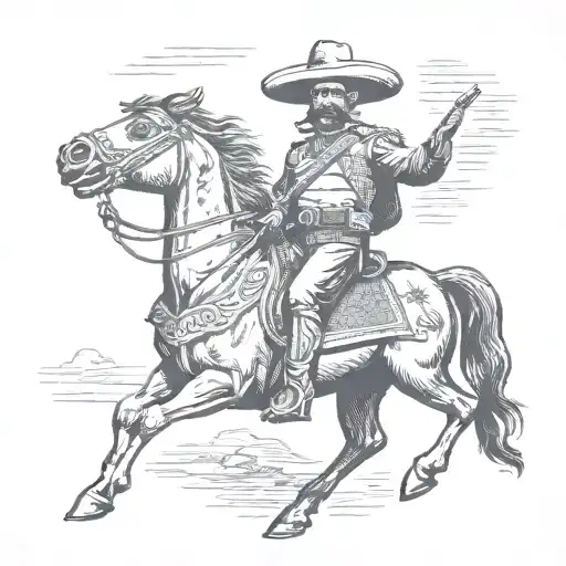 Mexican Revolutionary Soldier On Horse