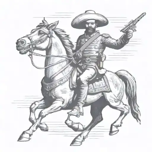 Mexican Revolutionary Soldier On Horse