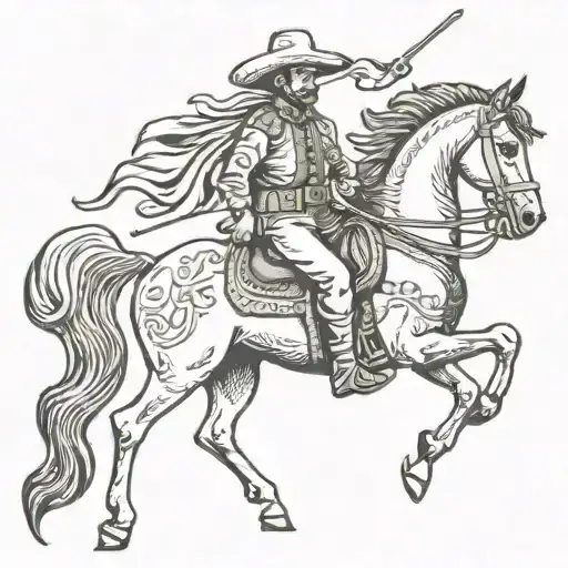 Mexican Revolutionary Soldier On Horse