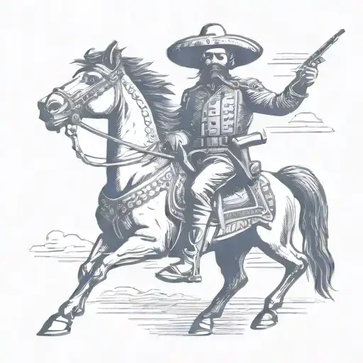 Mexican Revolutionary Soldier On Horse