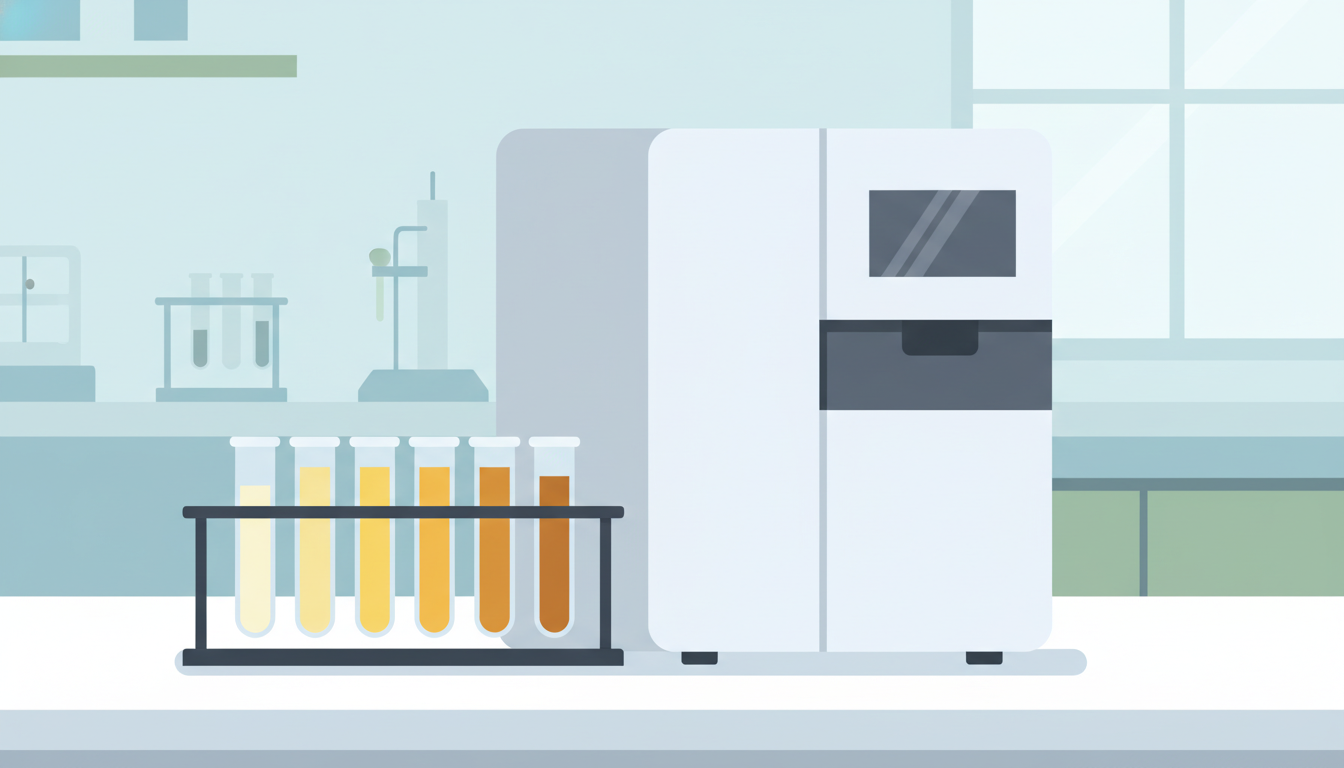 Лабораторный анализ мочи - образцы в пробирках