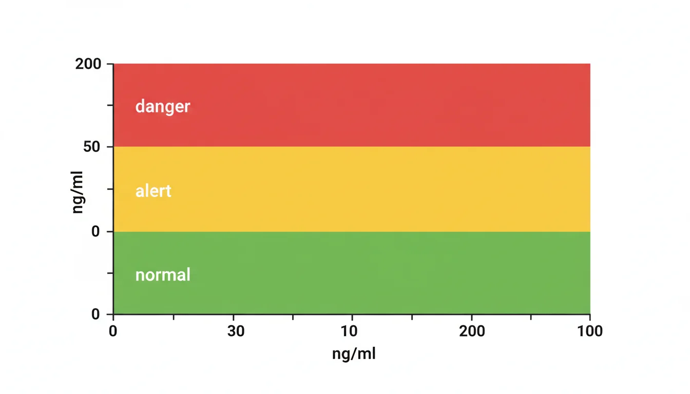 Цветовая шкала уровней ферритина
