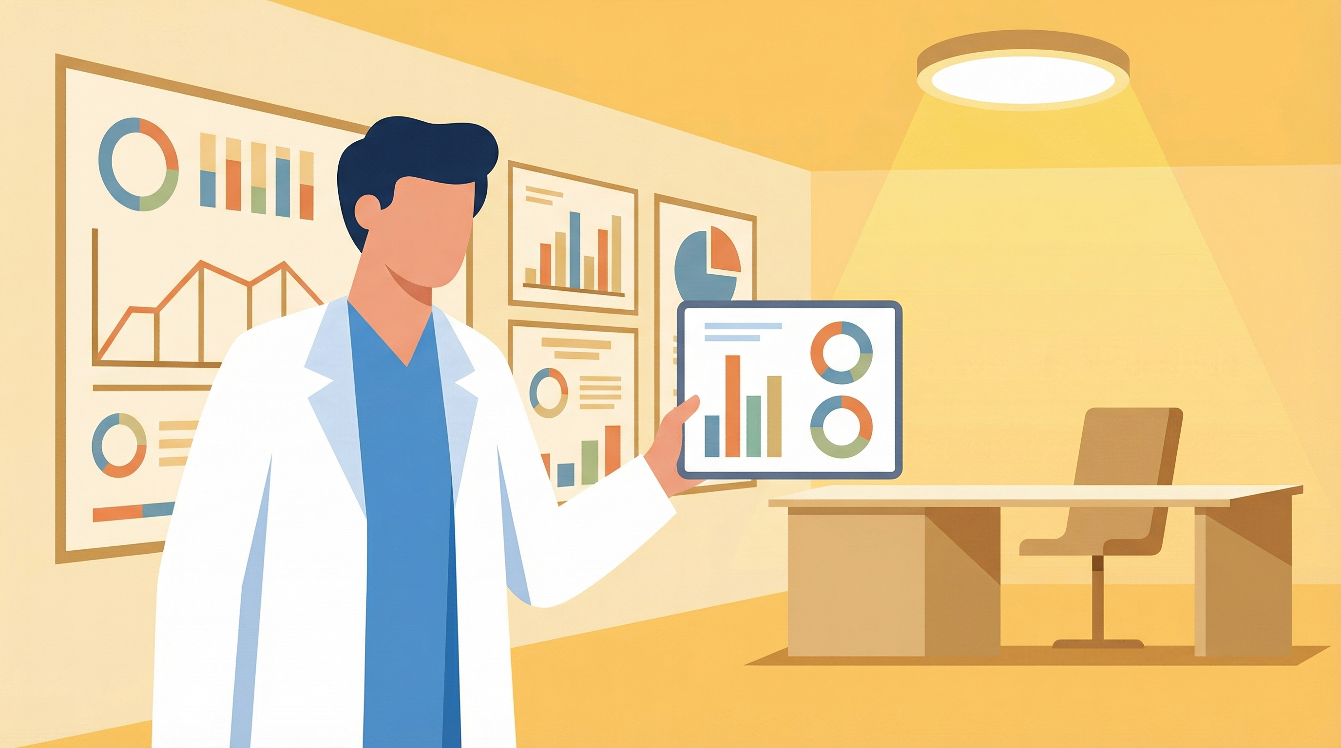 Врач использует ИИ консультации для анализа результатов пациента