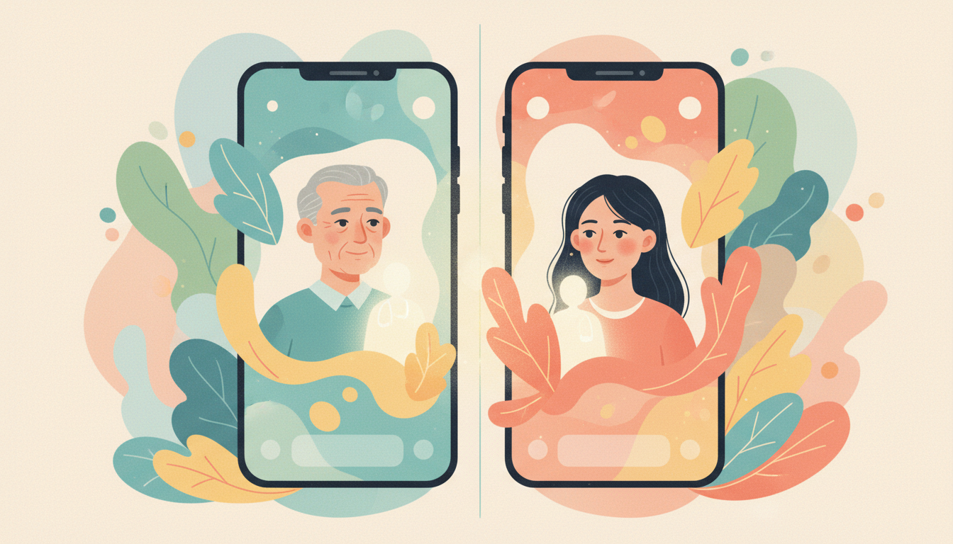 Разные люди получают психологическую помощь онлайн