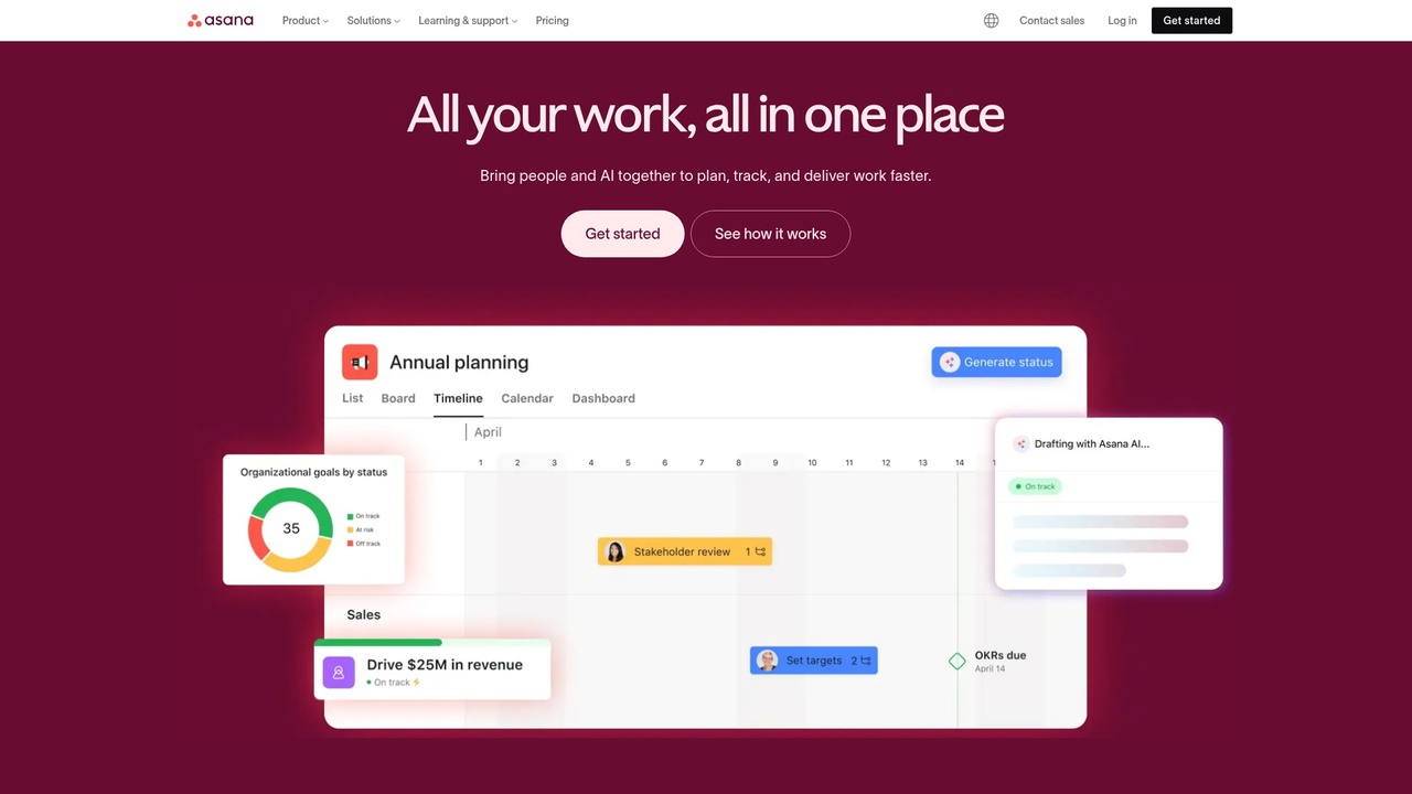 Asana проект с множеством задач