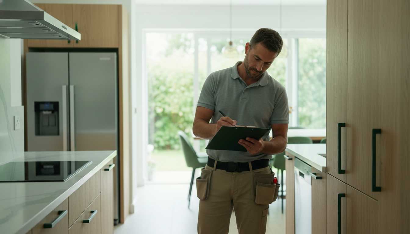Final kitchen remodel inspection and quality verification
