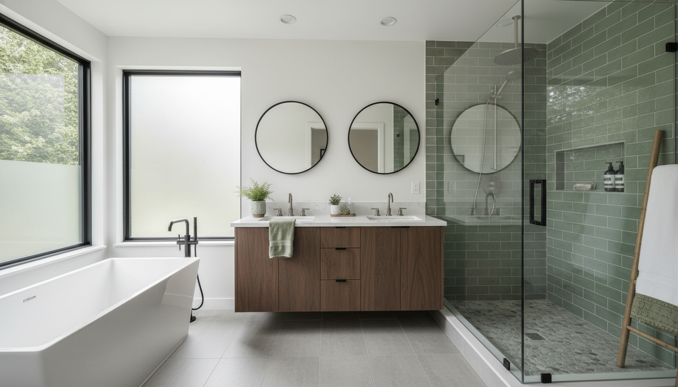 Bathroom remodeling in Seattle - modern renovated bathroom with contemporary fixtures