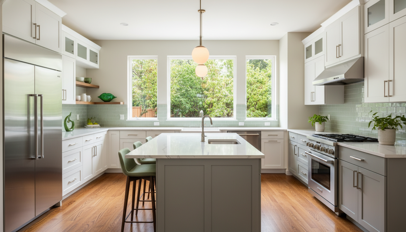 Seattle kitchen remodeling project with modern cabinetry and natural light