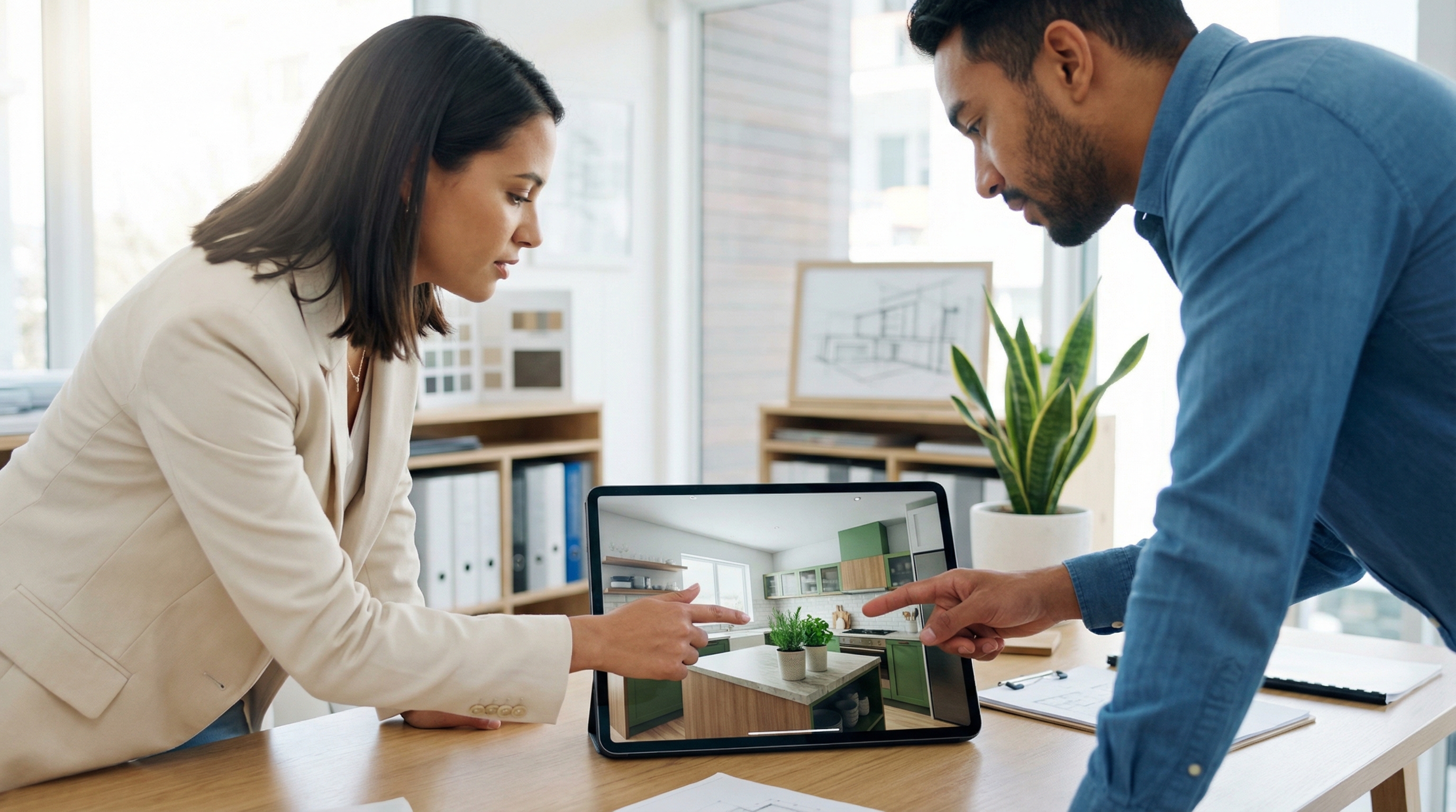 Design consultation with 3D mockup review