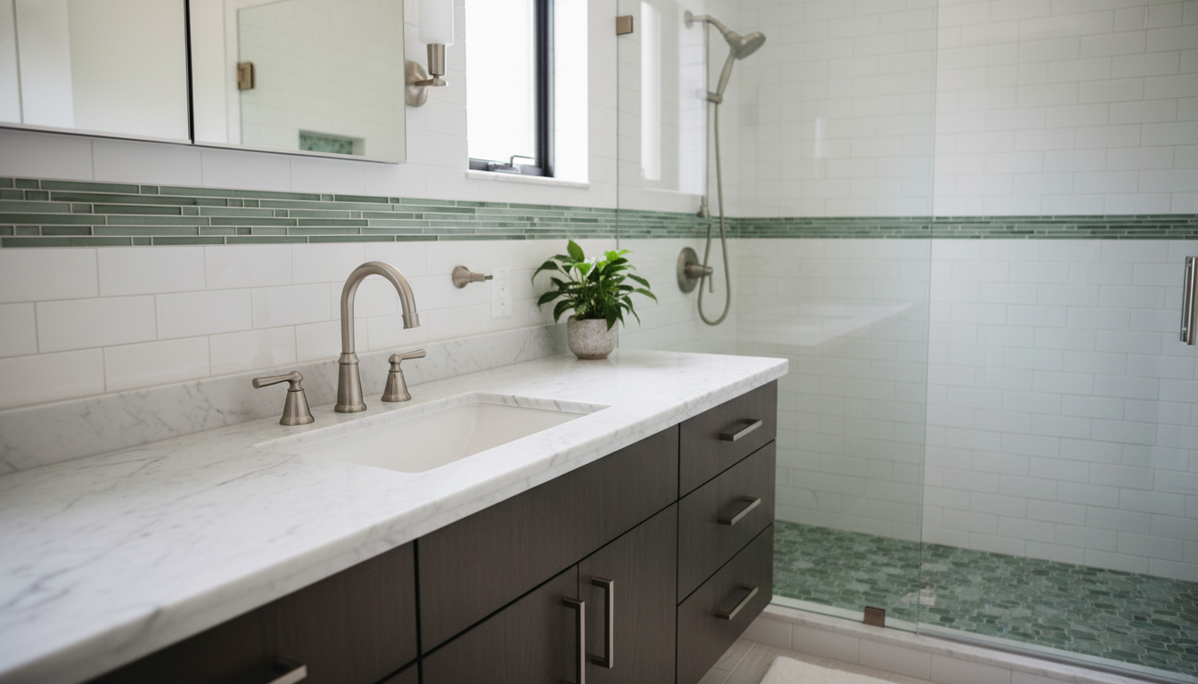 Contemporary bathroom design with modern fixtures